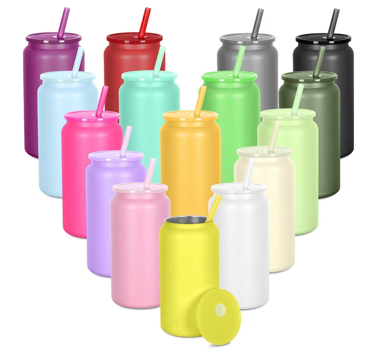 16oz Colored Stainless Steel Cans