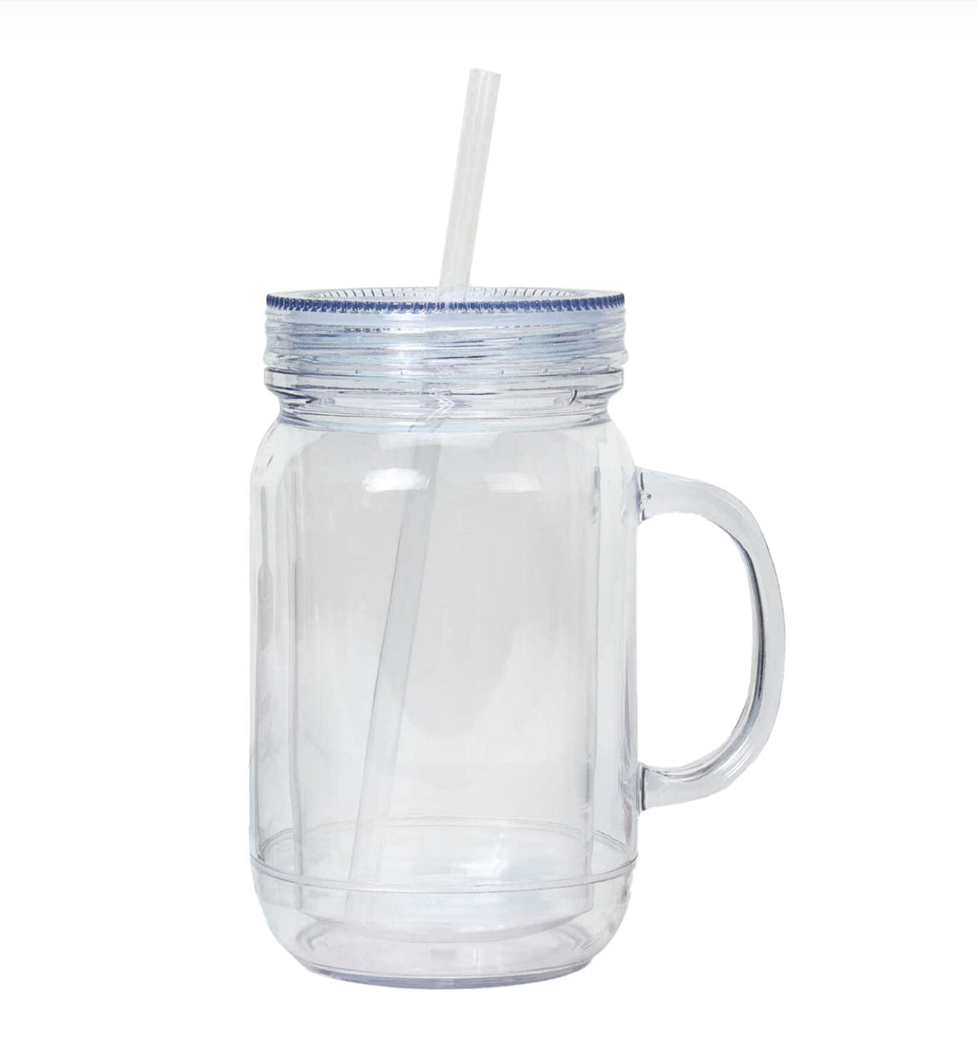 20 oz Acrylic Mason Jar Snow Globe Tumbler