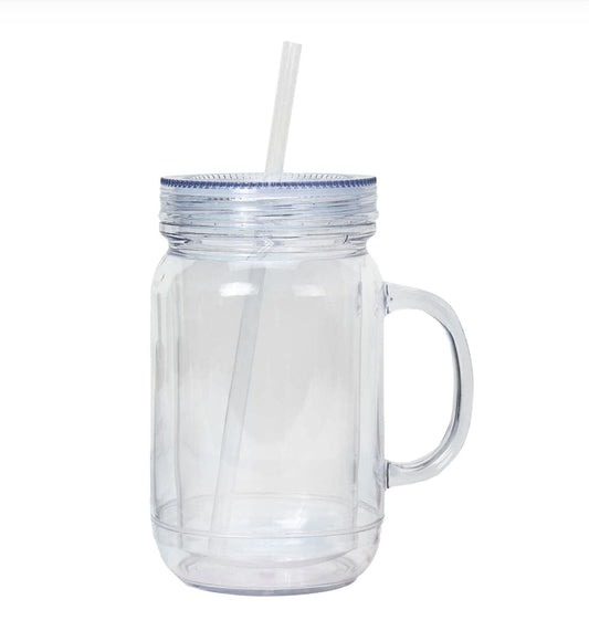 20 oz Acrylic Mason Jar Snow Globe Tumbler